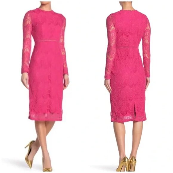 Love By Design Dresses & Skirts - Love By Design Lace Long Sleeve Midi Dress Size S